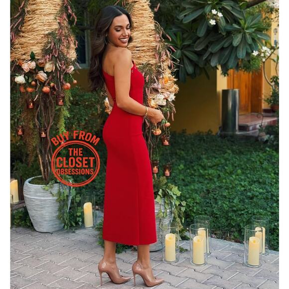 ❤️ ZARA Red Fitted Asymmetrical Cutout Midi Dress NWT ❤️ - Picture 8 of 16